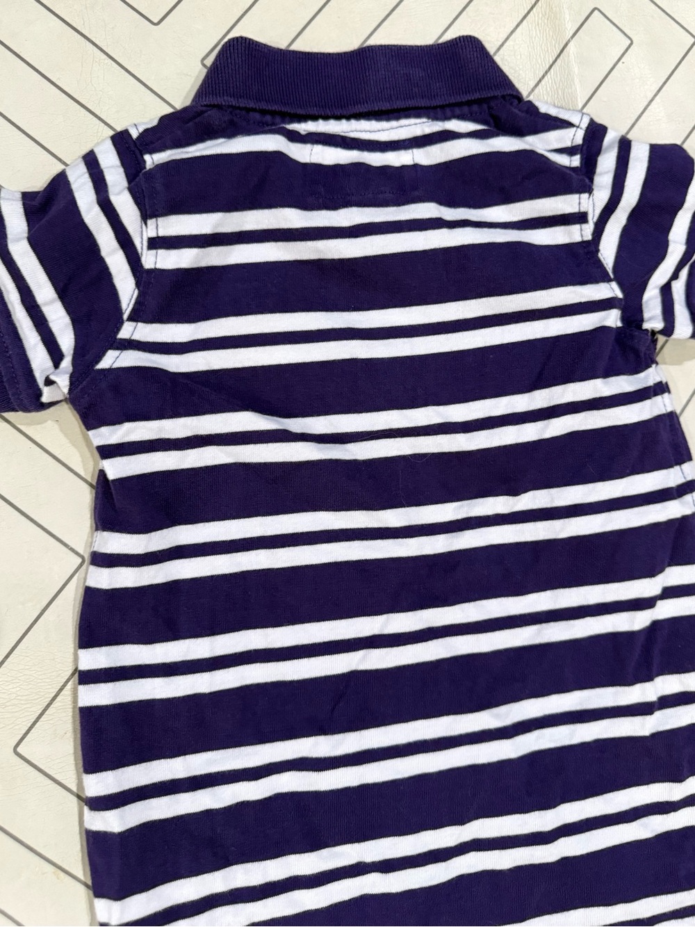 Garb Purple and White Striped LSU Polo Romper - Picture 11 of 11